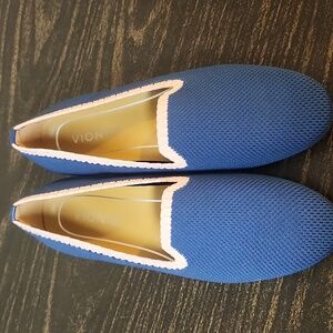 Vionic Willa Knit Loafers Slip On Flats Shoes Women's 6.5 Navy Pink Arch Support